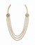 Monalisa Glass Beaded Unisex Necklace (Pink Sapphire) – 3 Layer With Gold Plated Premium Quality Necklace & Statement , Elegant Beaded Necklace
