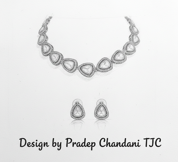 22 Carat Gold Plated Semi Bridal Choker Necklace & Statement and Premium Quality Jewelry