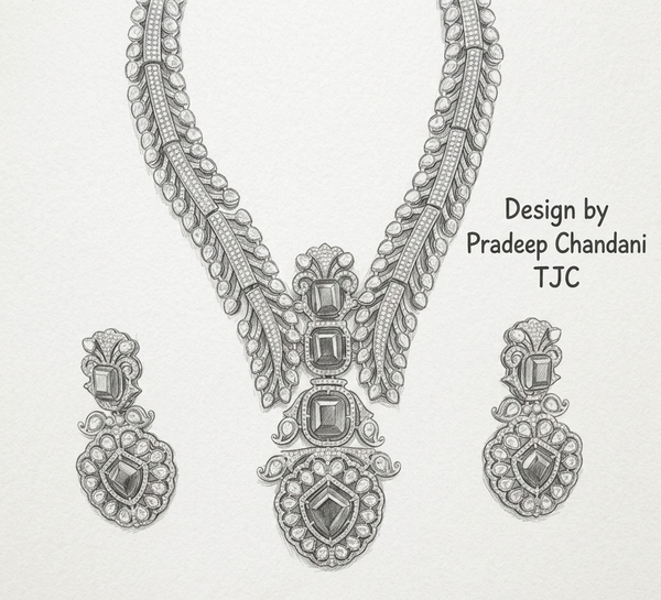 Premium Quality | Doublet Stone | Necklace Set | Red Color |