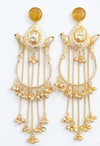 Statement Earrings | Monalisa Gemstone | Kashmiri Earrings | Round Pearl |