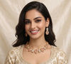 Premium Quality | Indian Monalisa & Polki | Bridal Necklace with earrings | Gold Matte Finish |