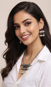 Premium Quality | Silver Replica Inspired | Colored Stone | Pendant Set |
