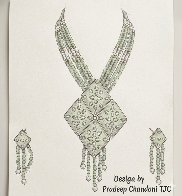 Premium Quality | Crystal Beads & Meenakari | Rani Har Necklace |