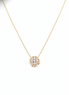 Anti - Tarnish Sparkling Clover Flower ShapePremium Chain Pendant with CZ Accents & Statement Chain Pendant