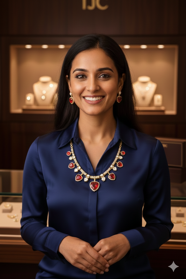 Ruby Red Inspired Bridal Choker Premium & Elegant Handicraft Necklace