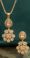 Premium Quality | Moissanite Polki | Chain Pendant Set |