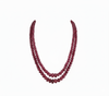 Ruby Inspired Kharbuja / Melon Shape Onyx Glass Stone Premium Beaded Necklace – 2 Layer Mala & Statement Bollywood Elegant Necklace