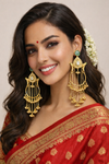 Monalisa Gemstone | Round Pearl | Kashmiri Earrings | Statement Earrings |