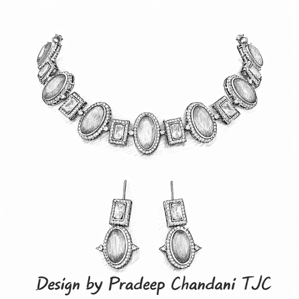 Premium Quality | Indian Monalisa & Polki | Bridal Necklace with earrings | Gold Matte Finish |