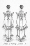 Statement Earrings | Monalisa Gemstone | Kashmiri Earrings | Round Pearl |