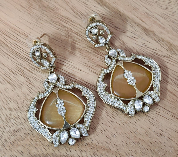 Yellow Jasper Inspired Indian Monalisa Glass Beads Elegant 3-Layer Beaded Necklace & Bollywood Celebrity Wear Premium Necklace