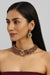 TJC Ruby-Green Mix Bridal Choker Necklace Set with Earrings