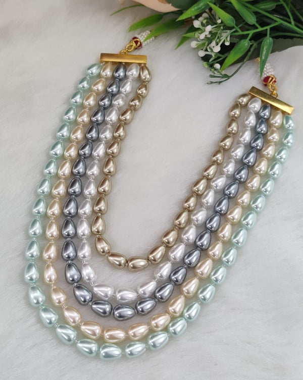 5-Layer Multi-Color Drop Pearl Mala Necklace for Women – 20–24 inch | Traditional & Western Style