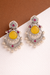 Monalisa Glass Stone | Silver Plated | Dangler Earrings |