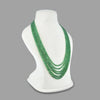 Green Emerald Inspired Onyx Glass Stone Beaded Necklace (6-Layer Onyx Glass Mala)