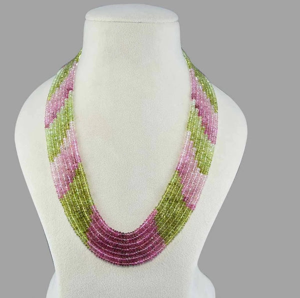 Multi-Sapphire Inspired Multicolor Beaded Necklace (7-Layer Onyx Glass Stone Mala)