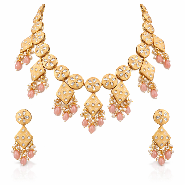 Premium Quality | Kundan Stone | Meenakari | Crystal Beads | Choker Necklace |