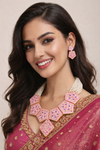 Premium Quality | Pink Enamel | Jaipur Kundan | Necklace Set |