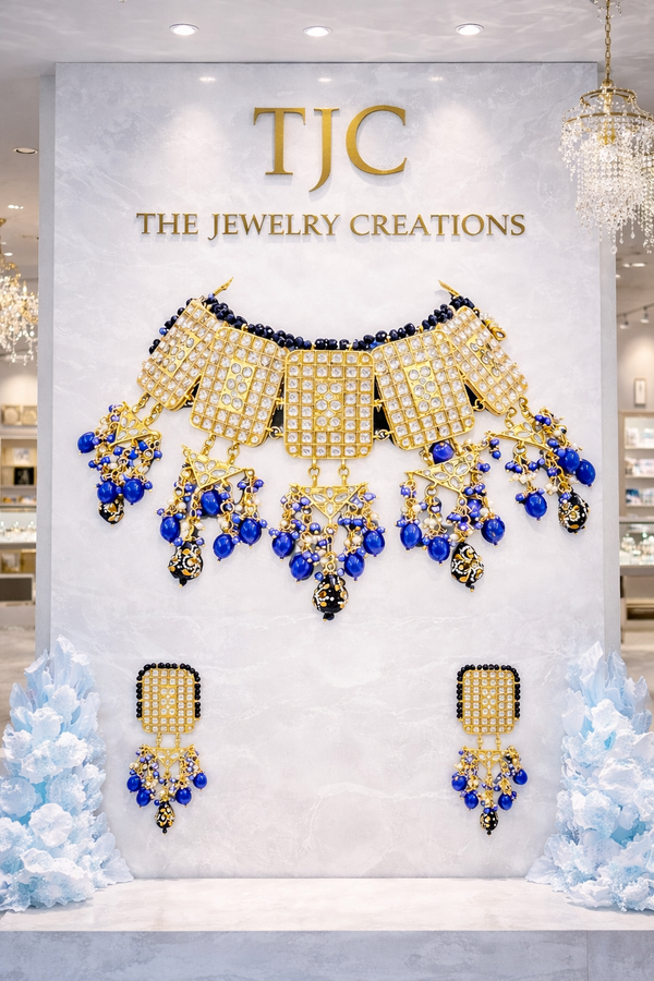 Premium Quality | Kundan Stone | Crystal Beads | Necklace Set |