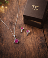 Premium Quality | Monalisa Glass | Silver Plated | Anti - Tarnish Chain Pendant |