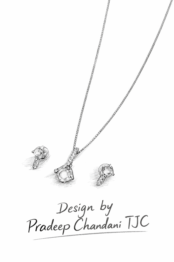 Premium Quality | Monalisa Glass | Silver Plated | Anti - Tarnish Chain Pendant |