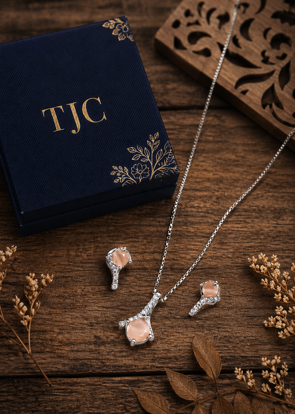 Premium Quality | Monalisa Glass | Silver Plated | Anti - Tarnish Chain Pendant |