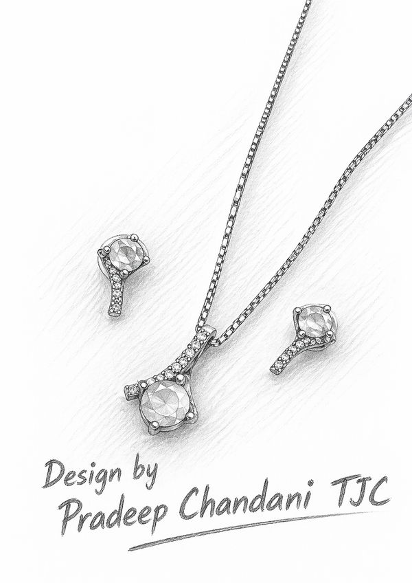 Premium Quality | Monalisa Glass | Silver Plated | Anti - Tarnish Chain Pendant |