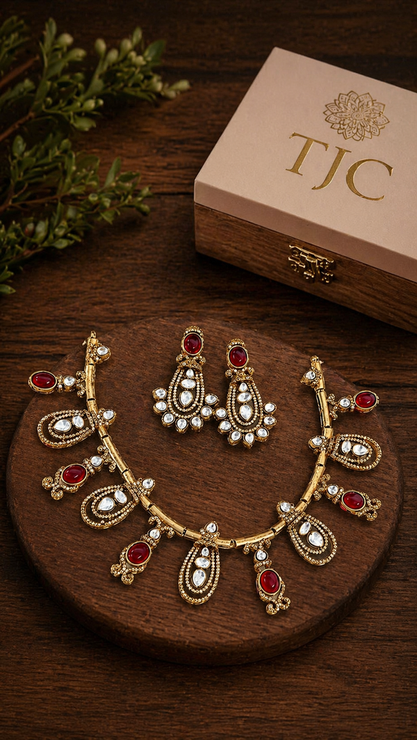 Premium Quality | Monalisa Stone | Brass | Choker Necklace |