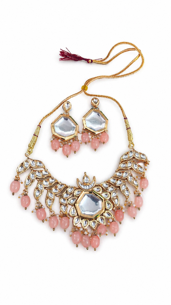 Premium Quality | Kundan Meena | Crystal Beads | Kundan Necklace |