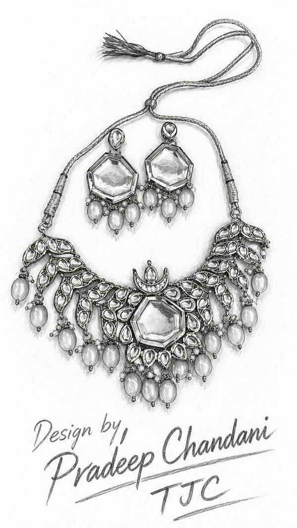 Premium Quality | Kundan Meena | Crystal Beads | Kundan Necklace |
