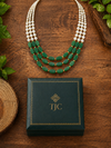 Premium Quality | White & Green Color | Beads Mala | Gold Plated |