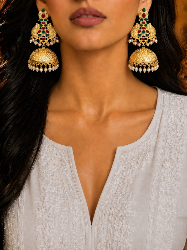 Premium Quality | Preeta Jhumki Earrings | Handmade Earrings |