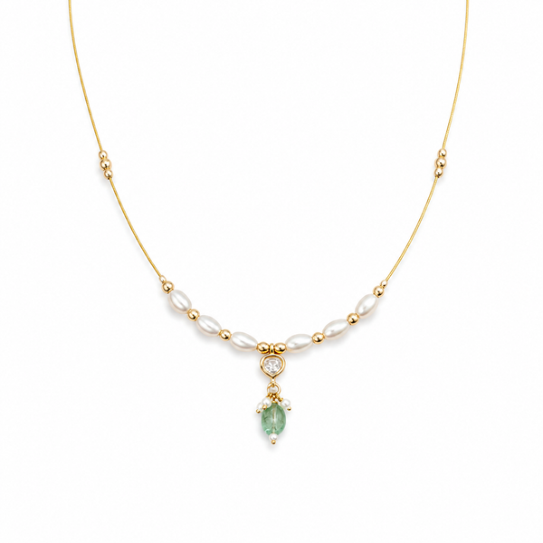 Premium Quality | Gold Plated Chain Set | White Color |