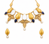 Premium Quality | Mother of Pearls | Chain Choker Set | Purple Color |
