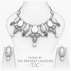 Premium Quality | Mother of Pearls | Chain Choker Set | Purple Color |