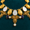 Premium Quality | Mother of Pearls | Chain Choker Set | Purple Color |