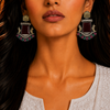 Premium Quality | Monalisa Stone | Oxidised Earrings | Red Color |