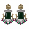 Premium Quality | Monalisa Stone | Oxidised Earrings | Green Color |