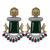 Premium Quality | Monalisa Stone | Oxidised Earrings | Green Color |