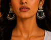 Premium Quality | Monalisa Stone | Oxidised Earrings | Green Color |