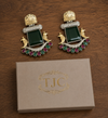 Premium Quality | Monalisa Stone | Oxidised Earrings | Green Color |
