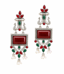 Premium Quality | Subhangi Earrings | Oxidised Silver Plated |