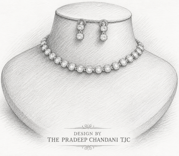 Premium Quality | Moissanite | Carrot Polish | Choker Set |