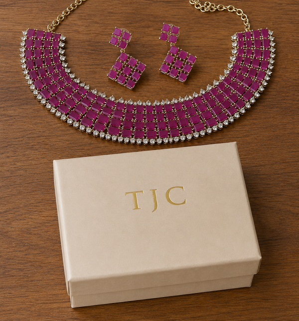 Premium Quality | Mehndi Polish | Choker Set | Hot Pink Color |