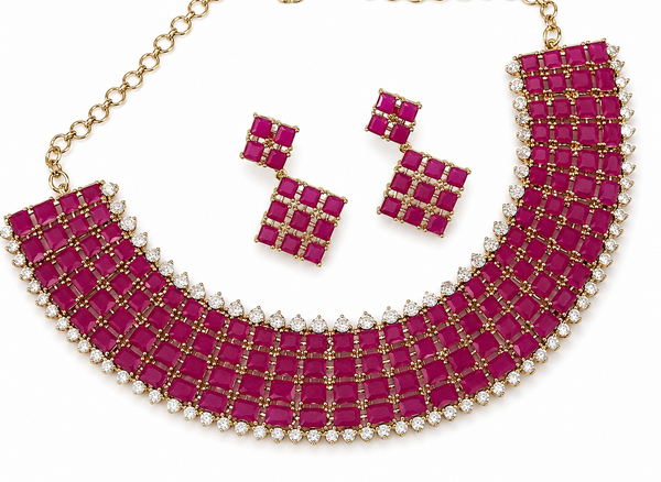 Premium Quality | Mehndi Polish | Choker Set | Hot Pink Color |