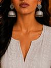 Premium Quality | Kavisha Jhumki Earrings | Silver Plated |