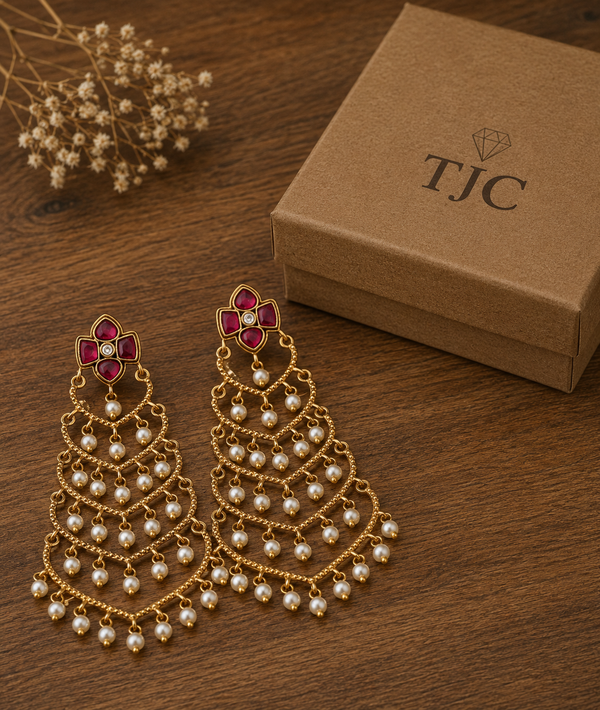 Premium Quality | Umika Dangler Earrings | Gold Plated |