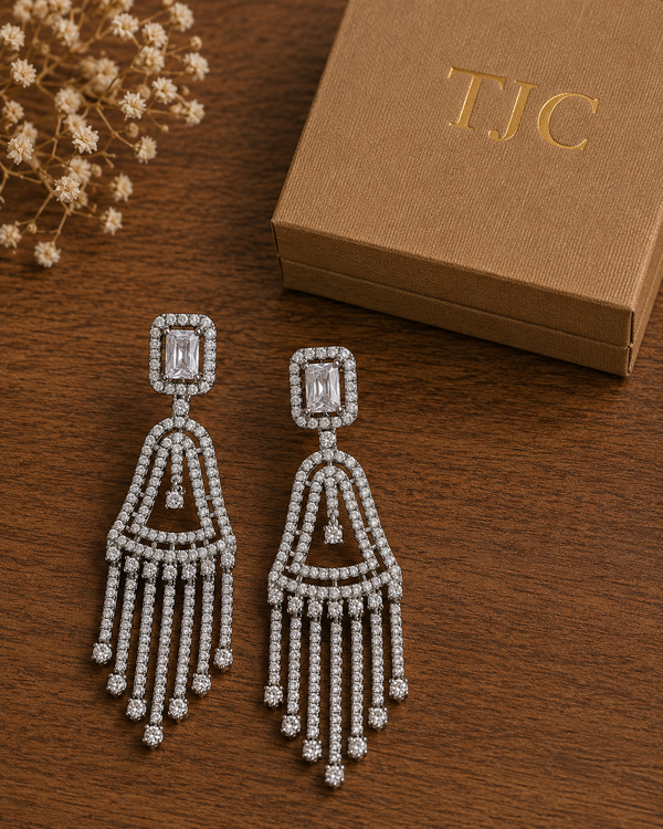 Premium Quality | Triya Earrings | Silver Plated |