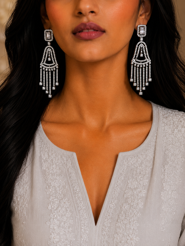 Premium Quality | Triya Earrings | Silver Plated |