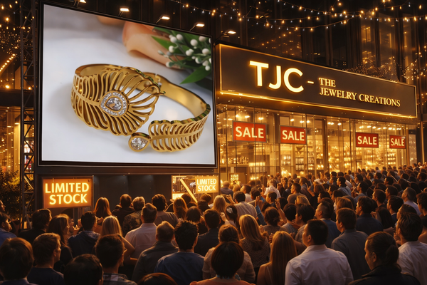 TJC Gold-Toned Anti-Tarnish Feather Design Open Cuff Bracelet